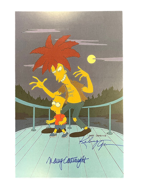 Nancy Cartwright & Kelsey Grammer Simpsons Autographed 11x17