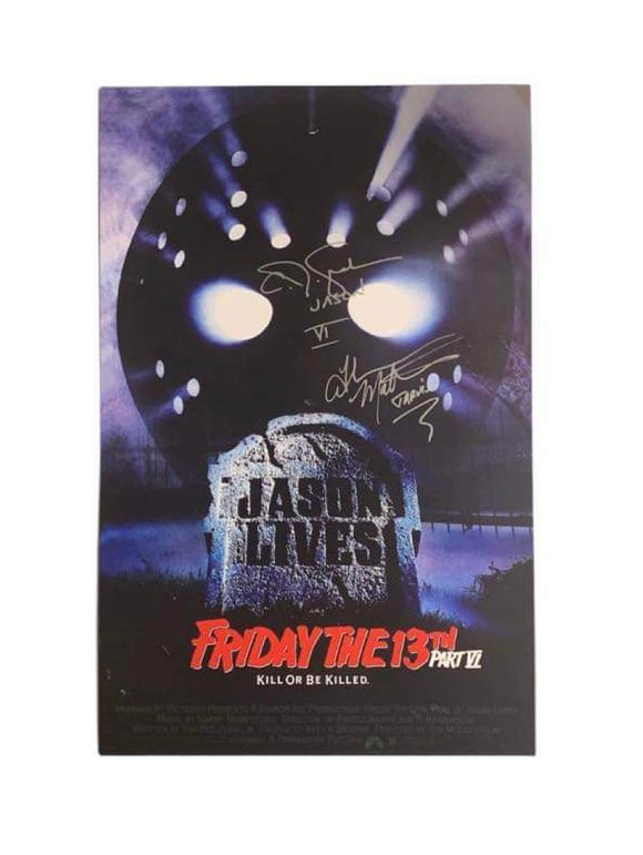 C.J. Graham & Thom Mathews Friday the 13th Part VI: Jason Lives Dual Autographed 11x17 Poster