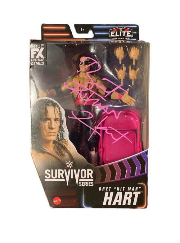 Bret Hitman Hart Autographed WWE Elite Figure