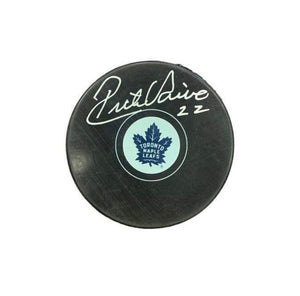 Rick Vaive Toronto Maple Leafs NHL Current Logo Autographed Puck