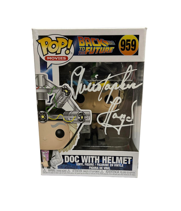 Doc Brown w/ Helmet Back to the Future Funko Autographed by Christopher Lloyd