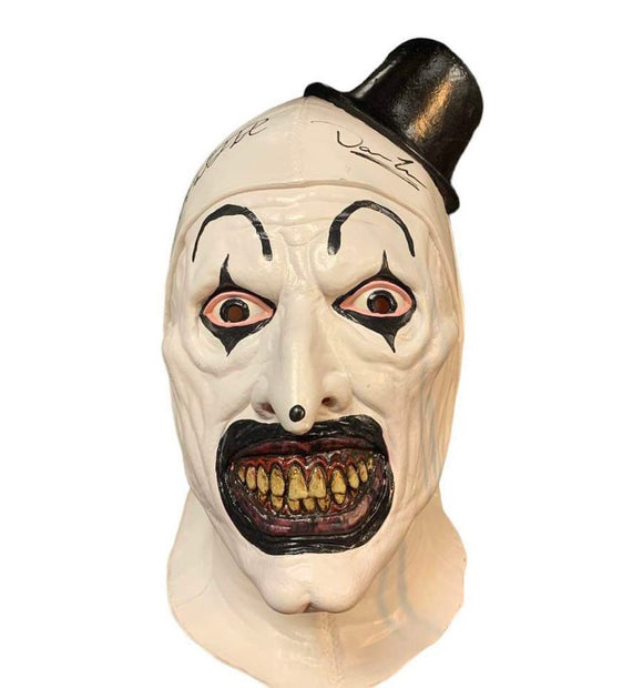 Terrifier Art the Clown Mask Autographed by David Howard Thornton & Damien Leone