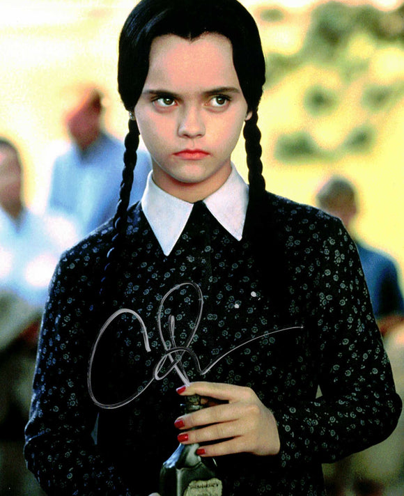 Christina Ricci as Wednesday Addams Autographed 8x10 Photo Silver Paint Pen