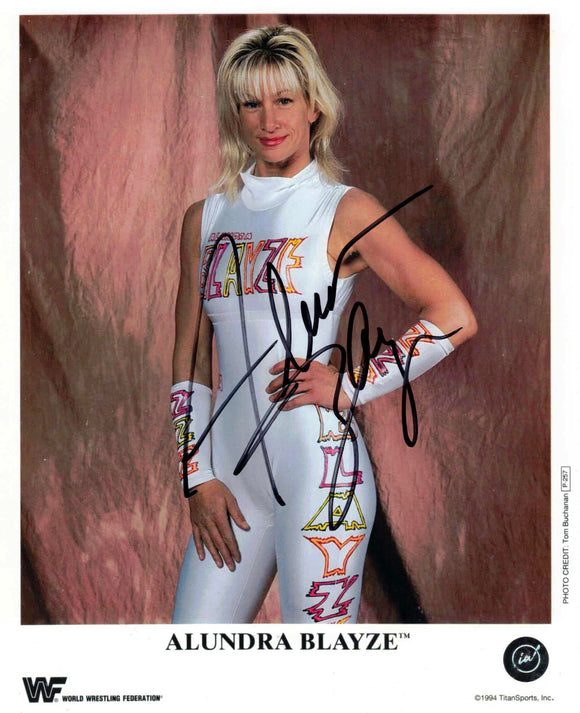 Alundra Blayze AKA Madusa Autographed WWE Promo Photo