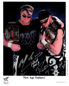 New Age Outlaws "Bad Ass" Billy Gunn and Road Dogg Autographed WWE Attitude Era 8x10 Promo Photo