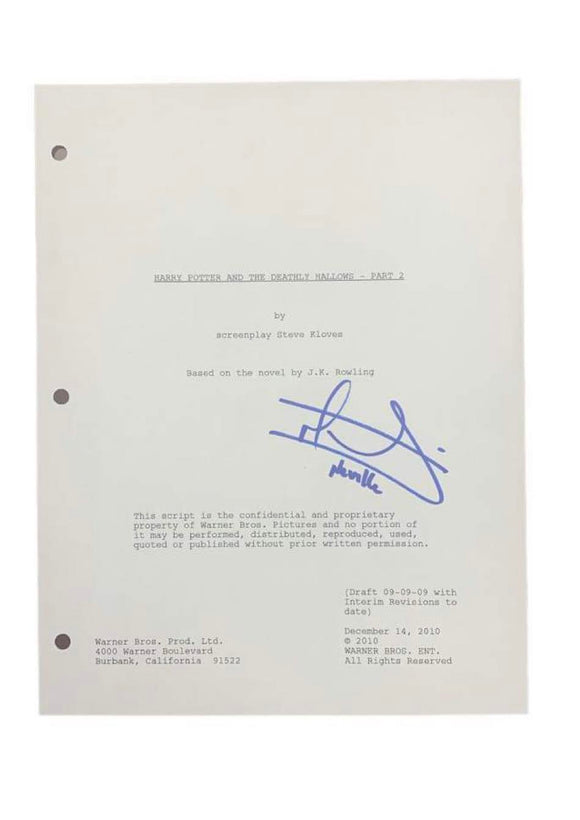 Matthew Lewis as Neville Harry Potter and the Deathly Hallows Part 2 Autographed Script