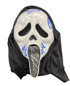 Neve Campbell/Jamie Kennedy/Matthew Lillard/Skeet Ulrich/Lee Waddell Scream Ghostface Five Autographs Mask