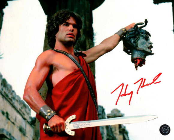 Harry Hamlin as Perseus Clash of the Titans Autographed 8x10 in Red Sharpie