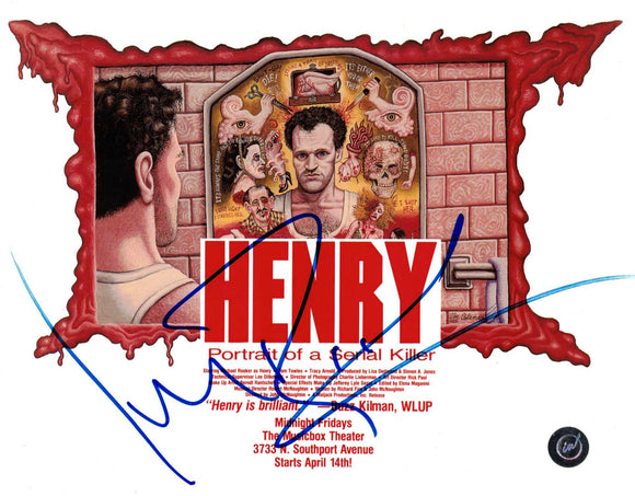 Michael Rooker as Henry in Henry: Portrait of a Serial Killer Autographed Cartoon 8x10