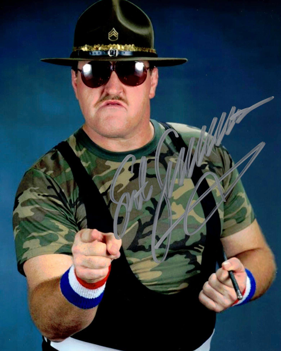 Sgt. Slaughter WWF Finger Point Autographed 8x10 – Icon Autographs