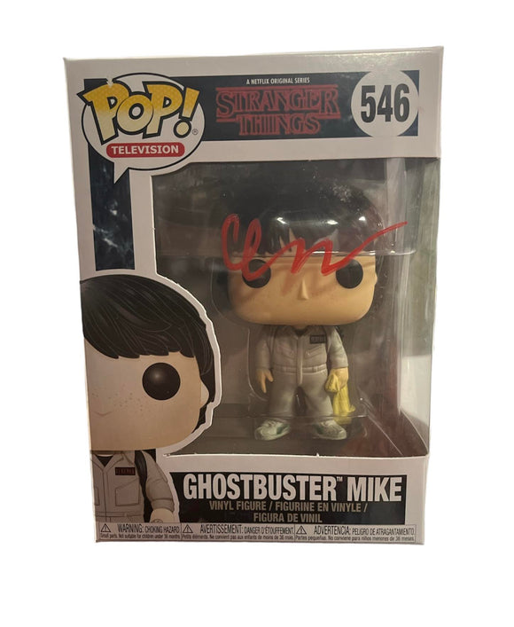 Finn Wolfhard Autographed Ghostbuster Mike Stranger Things Funko Pop