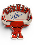 Dennis Rodman Autographed 3D Signature Series Chicago Bulls in Blue Paint Pen
