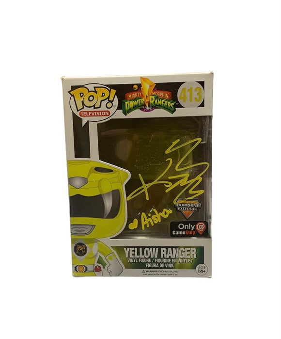 Karan Ashley Yellow Ranger Autographed Gamestop Exclusive Funko Pop