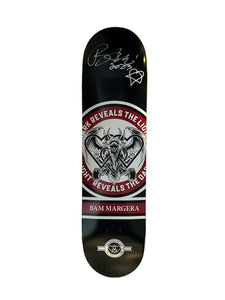 Bam Margera Skateboard Deck Heart Supply Autographed in Silver Sharpie