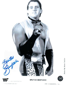 Brutus Beefcake Autographed 8x10 Black & White Promo Photo