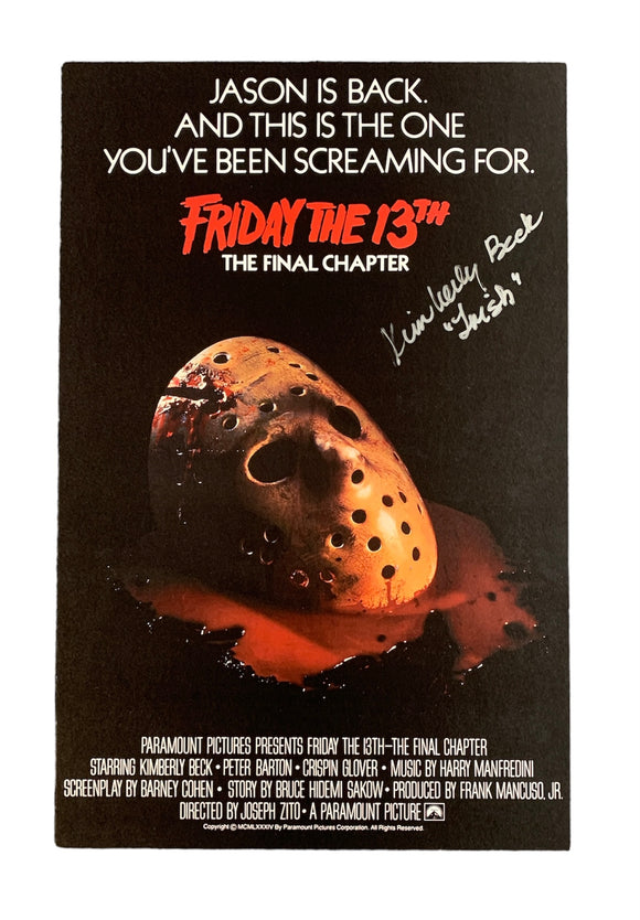 Kimberly Beck  Friday the 13th: The Final Chapter Autographed Mini Poster