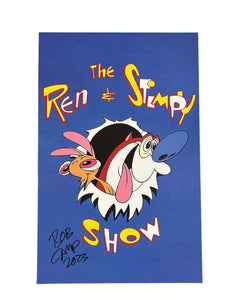Bob Camp Autographed Ren & Stimpy 11x17 Blue Poster
