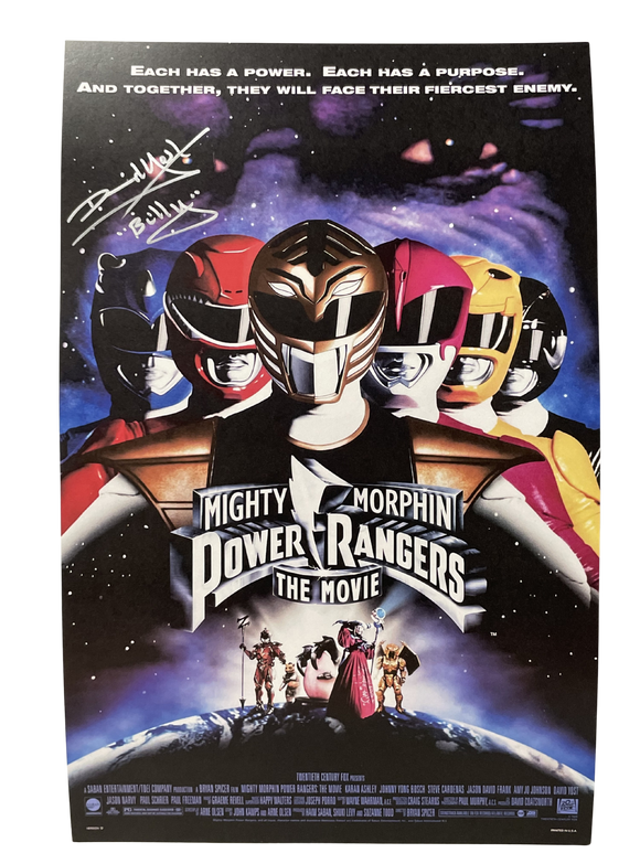David Yost Mighty Morphin Power Rangers Signed 11x17 Poster