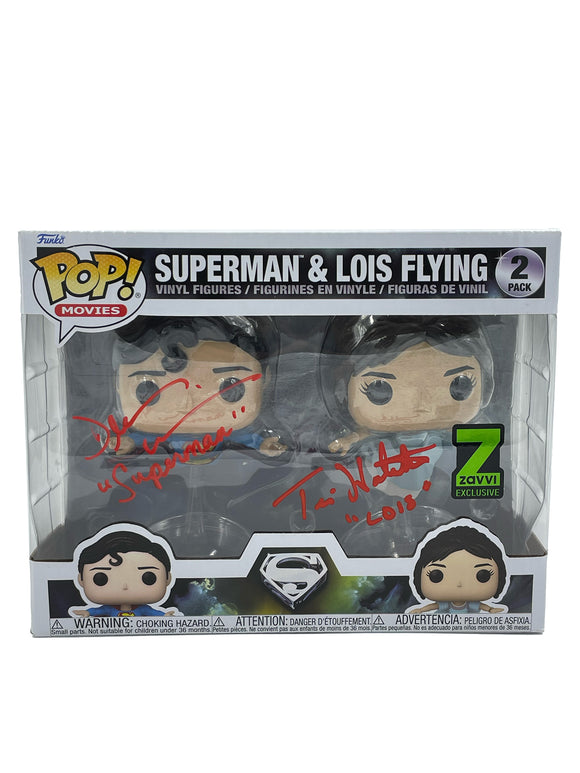 Dean Cain & Teri Hatcher Autographed Superman & Lois Flying Funko Pop