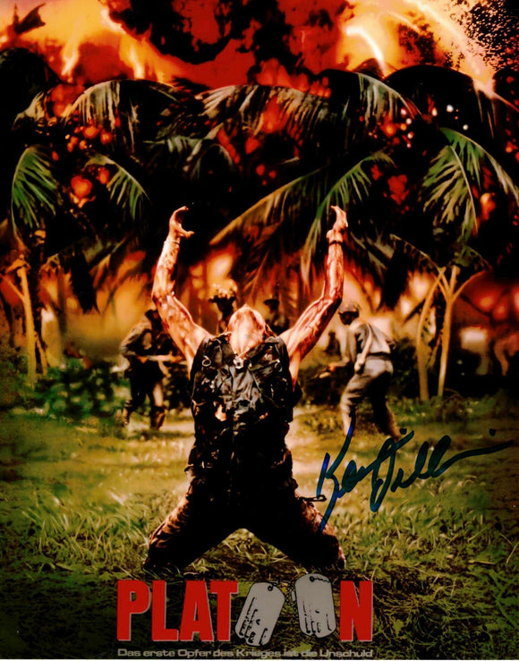Kevin Dillon in Platoon Autographed 8x10 in Blue Sharpie