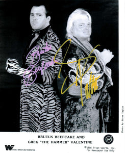 The Dream Team Brutus Beefcake and Greg Valentine WWF Autographed 8x10