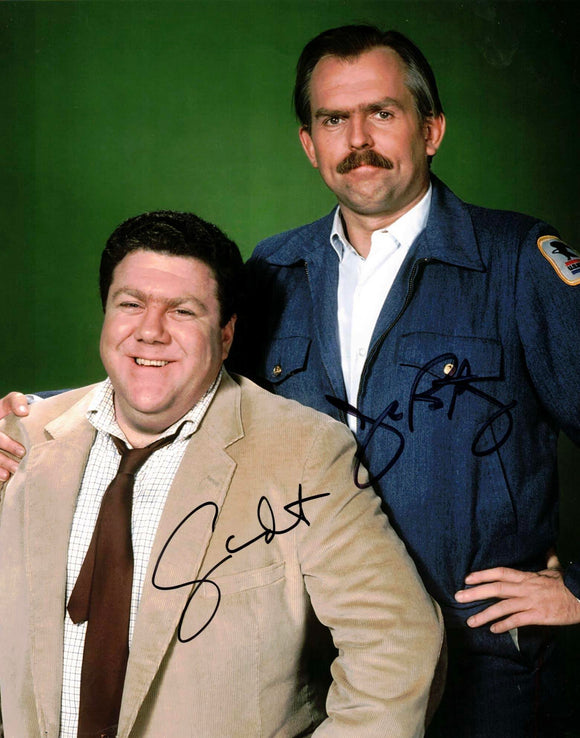 George Wendt & John Ratzenberger in Cheers Dual Autographed 8x10 Photo