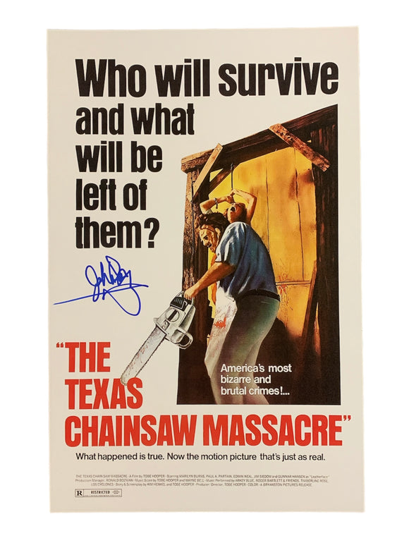 John Dugan as Grandpa in The Texas Chainsaw Massacre (1974) Autographed Mini Poster