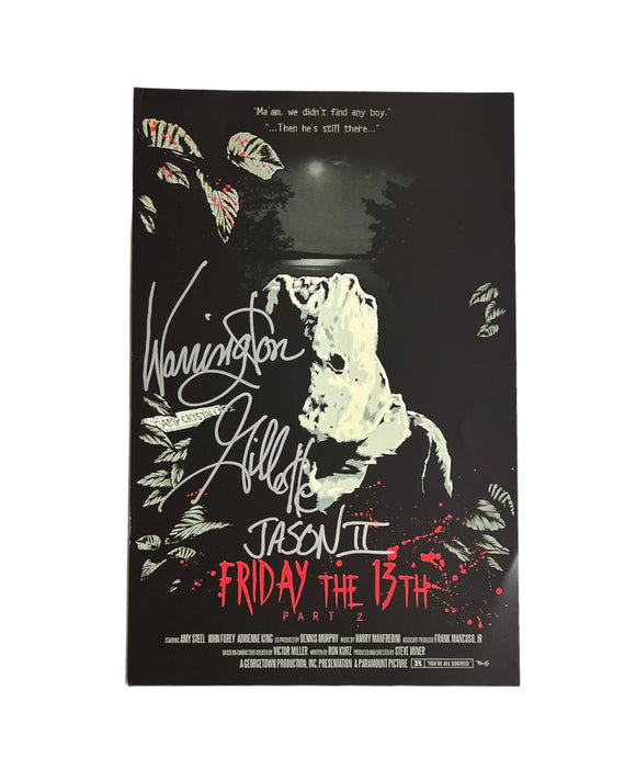 Warrington Gillette Friday the 13th Part 2 Autographed Alternate Black Poster