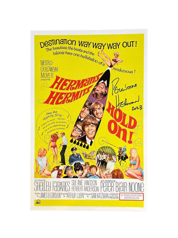 Peter Noone Herman's Hermits Hold On! Autographed Mini Movie Poster