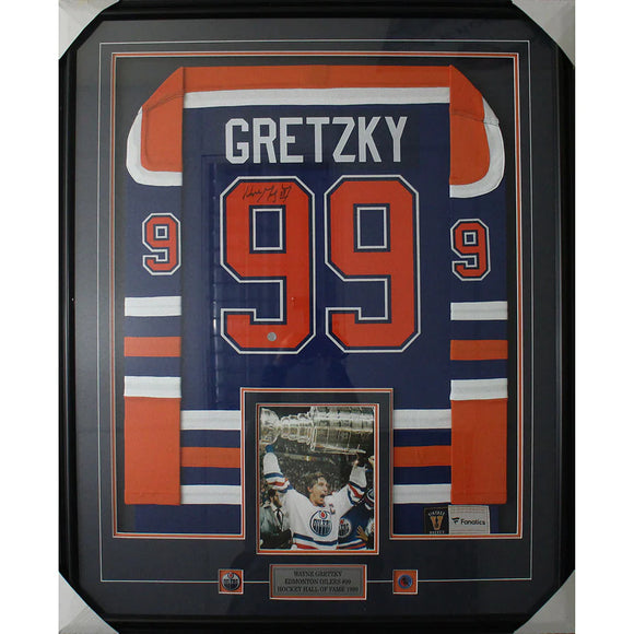 Wayne Gretzky Autographed Edmonton Oilers Custom Framed Pro Jersey - UDA