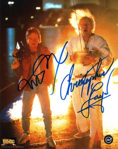 Michael J. Fox & Christopher Lloyd Dual Autographed Back to the Future 8x10 Photo