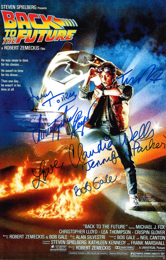 Cast Autographed Back to the Future 11x17 Poster