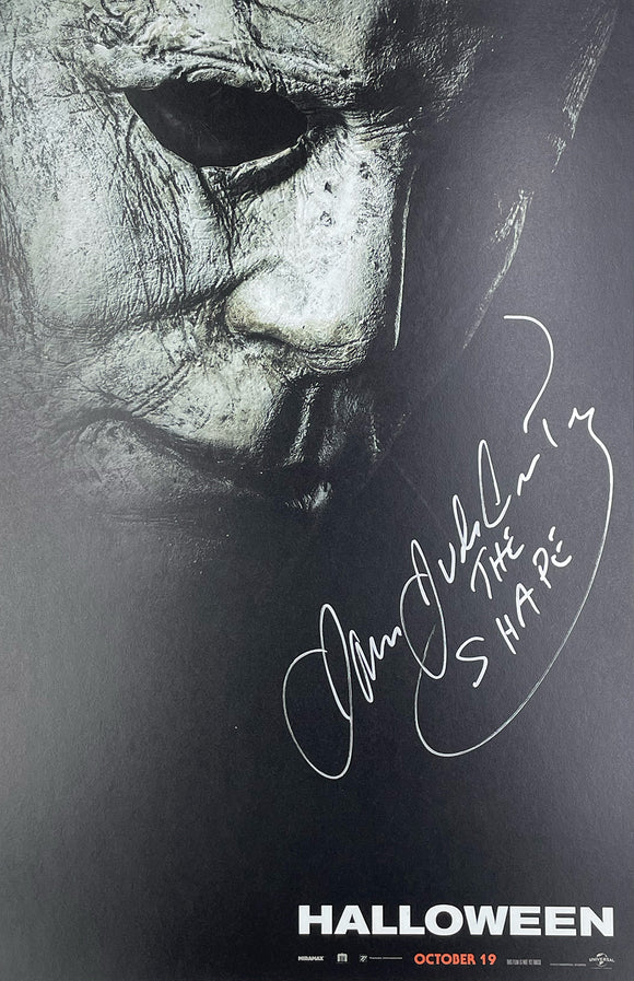 James Jude Courtney Autographed Halloween 11x17 Poster