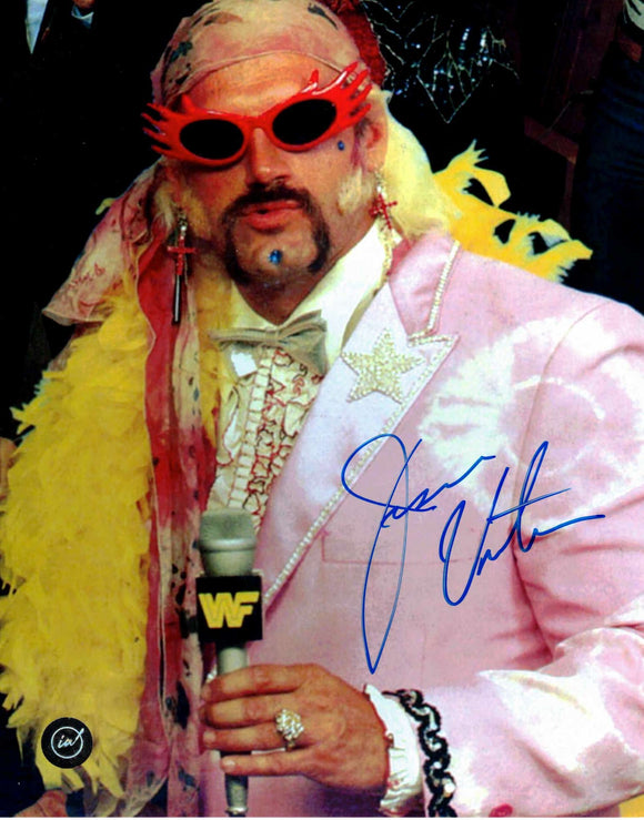 Jesse Ventura Autographed WWE Hall of Famer 8x10 Commentator Photo