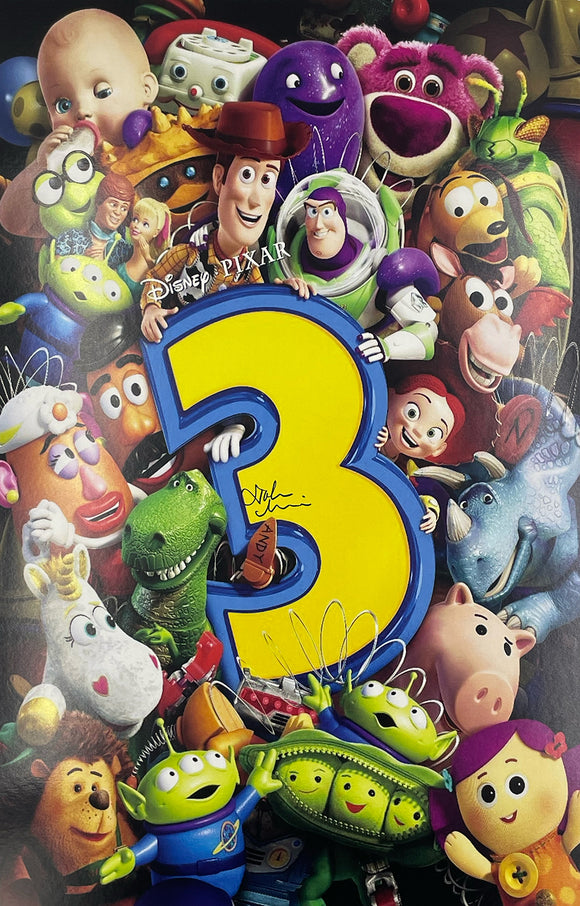 John Morris Toy Story 3 Autographed 11x17 Mini Poster