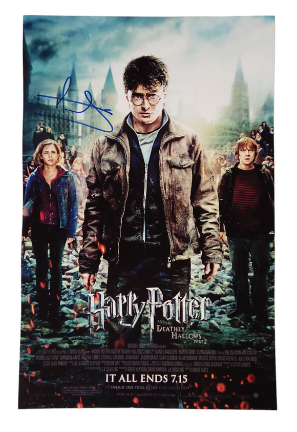 Matthew Lewis Harry Potter and the Deathly Hollows Part II Autographed 11x17 Poster