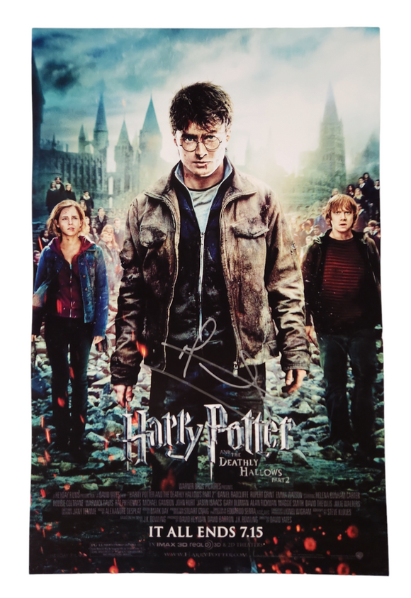 Matthew Lewis Harry Potter and the Deathly Hollows Part II Autographed 11x17 Poster