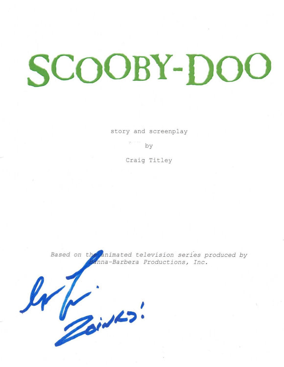 Matthew Lillard Scooby-Doo Autographed Script