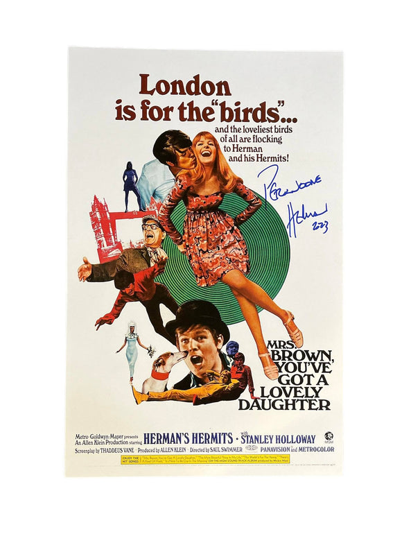Peter Noone Herman's Hermits Mrs. Brown, You've Got a Lovely Daughter Autographed Mini Movie Poster