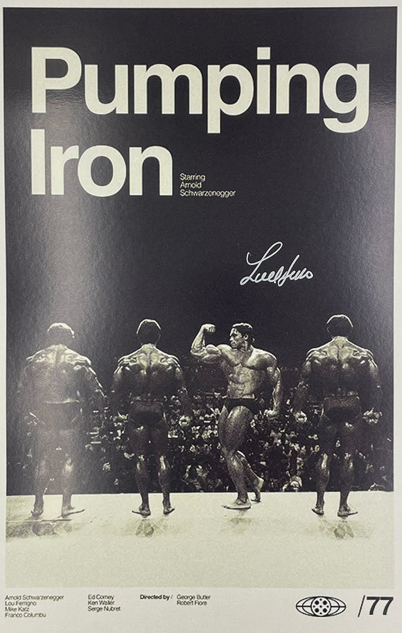 Lou Ferrigno Pumping Iron Autographed 11x17 Mini Poster