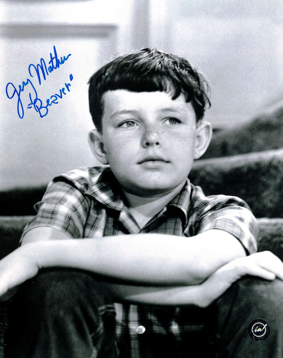 Jerry Mathers as the Beaver in Leave it to Beaver Autographed 8x10 Black & White Photo