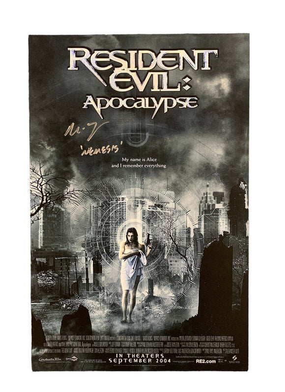 Matthew G Taylor Autographed Nemesis Resident Evil: Apocalypse Mini Poster