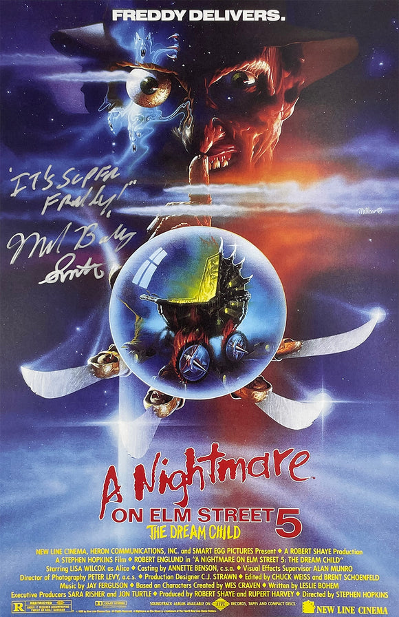 Michael Bailey Smith A Nightmare on Elm Street 5 Autographed 11x17 Poster