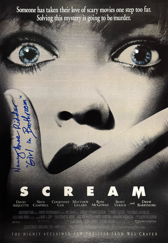 Nancy Anne Ridder Autographed Girl in Bathroom Scream 11x17 Mini Poster