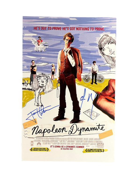Jon Heder & Efren Ramirez Napoleon Dynamite Dual Autographed 11x17 Mini Poster