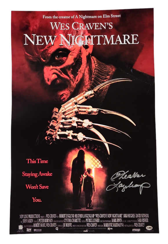 Heather Langenkamp Wes Craven's New Nightmare Autographed 11x17 Poster