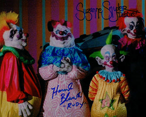 Paul Haley, Harrod Blank & Suzanne Snyder Triple Signed Killer Klowns from Outer Space 8x10 Photo