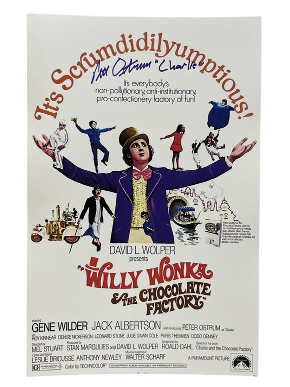 Peter Ostrum Willy Wonka & The Chocolate Factory Signed 11x17 Poster