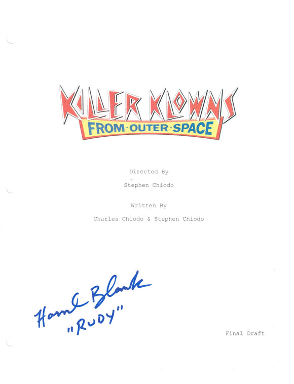 Harrod Blank Killer Klowns from Outer Space Autographed Script Cover