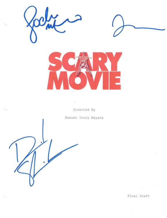 Jon Abrahams, Lochlyn Munro & Dave Sheridan Scary Movie TRIPLE SIGNED Script Cover